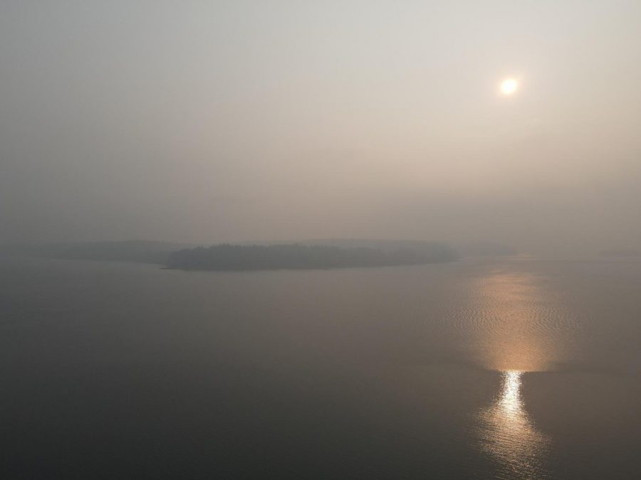 McNeil Island in smoke haze