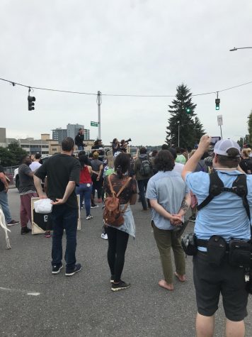 Mayor Strickland speacks to BLM marchers