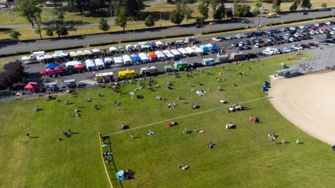 drone photo of farmers markets