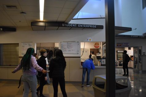 Students at the Lakes Student Store.