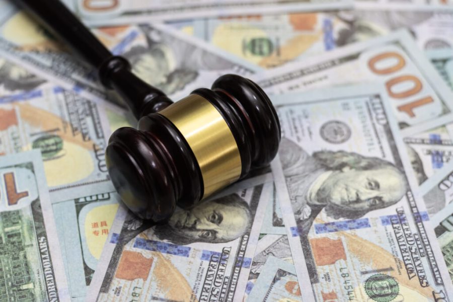 picture of money and wooden gavel