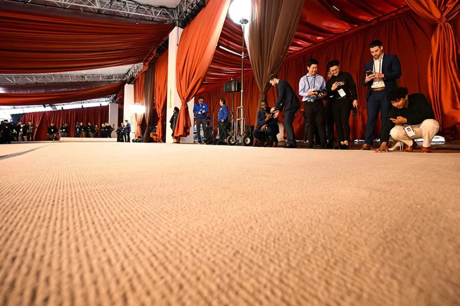New Champagne Colored Oscars Carpet