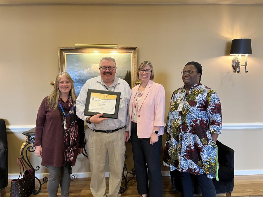 Ben Shultis receives Rotary Educator of the Month Award in April
