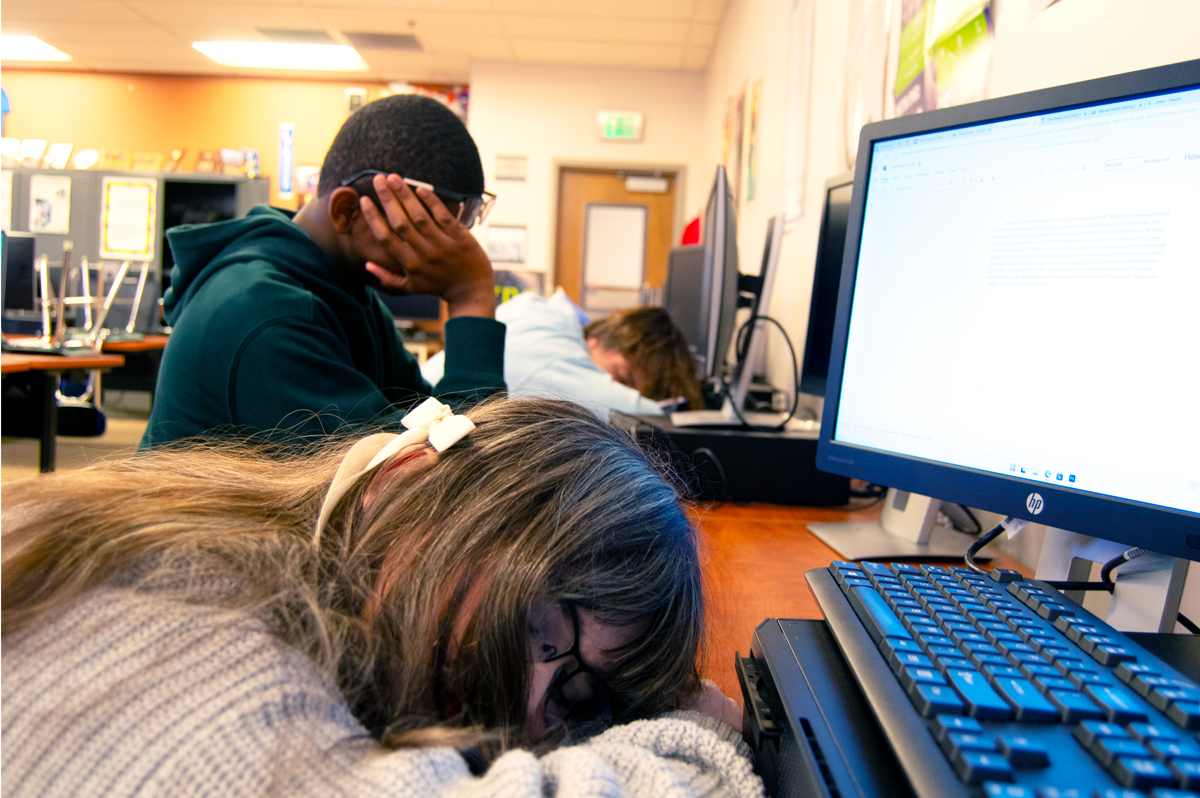 Due to sleep deprivation, it is not uncommon for Lakes High School teens to be found sleeping just after arriving at school.