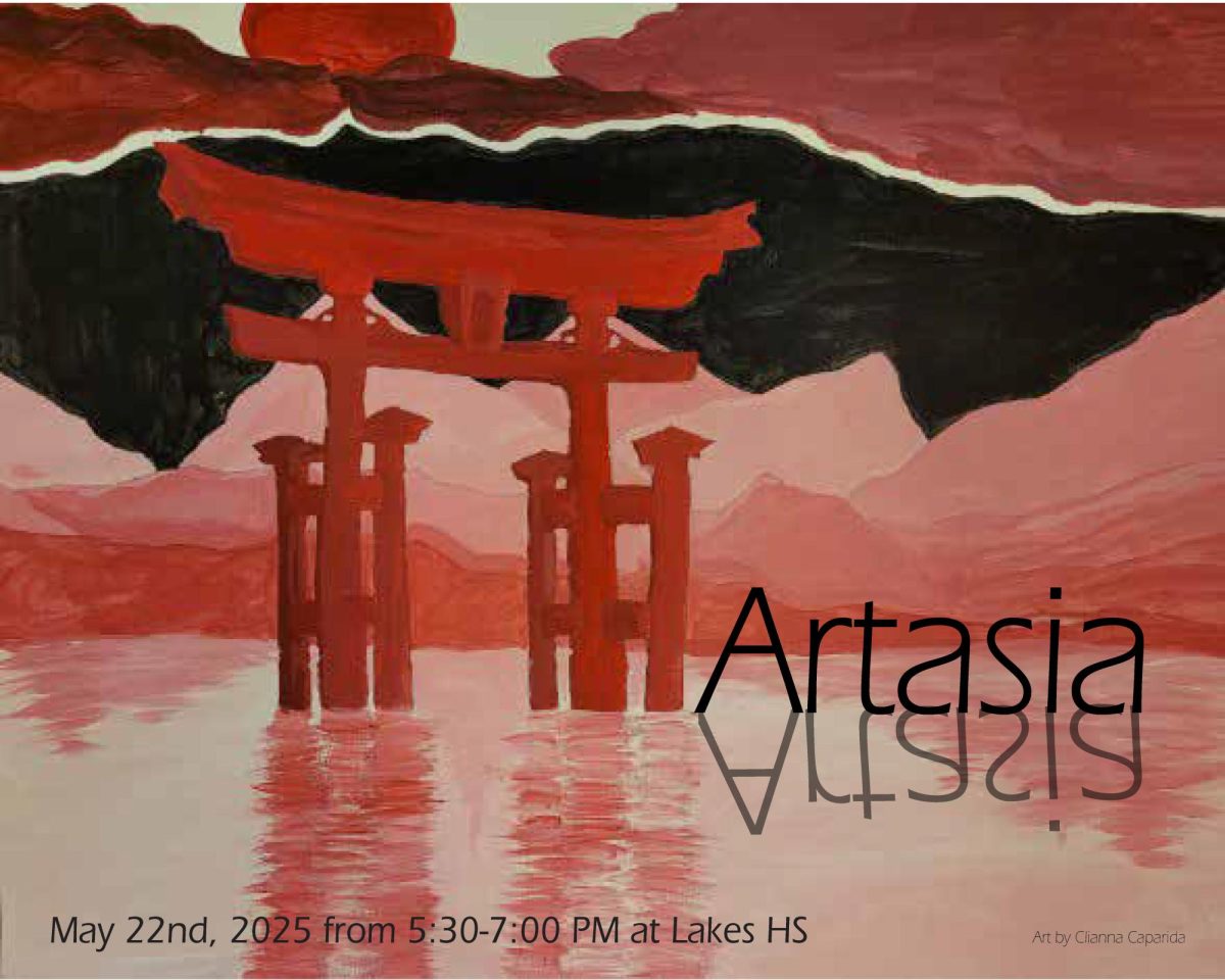 Beautiful Artasia promo poster designed by Visual Communications student, Jerimiah Godinez! (art piece designed by student Clianna Caparida)
