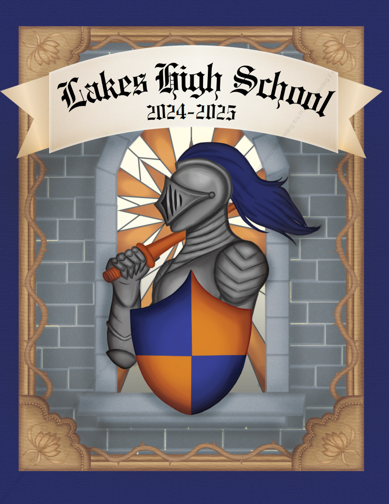 The 2024-2025 Lakes High School yearbook cover, designed by Isabella Tecson, the yearbook’s Editor-in-Chief. 